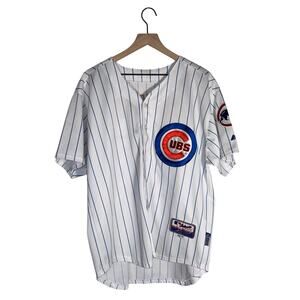 MAJESTIC MLB CHICAGO CUBS Kris Bryant pin stripe athletic baseball jersey 48